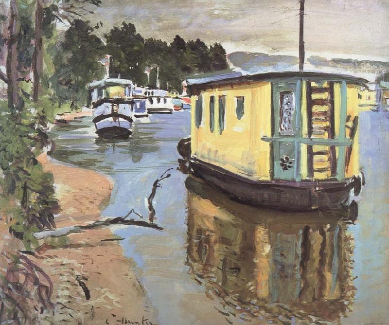 George Leslie Hunter Houseboats,Balloch oil painting picture